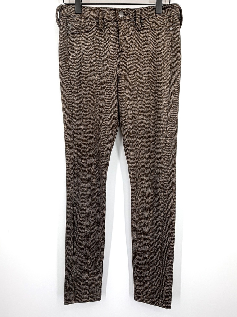Liverpool Los Angeles Brown Herringbone Slim Pants 0/25